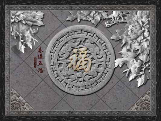 福满居高温微晶壁画定制_12#徽派风格
